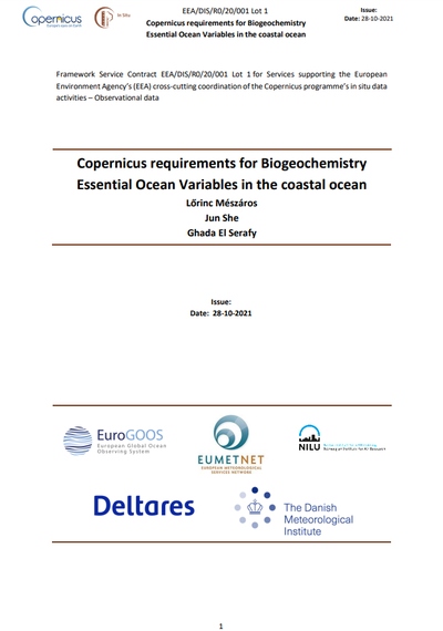 Copernicus requirements for Biogeochemistry Essential Ocean Variables (BGC EOVs) in the coastal areas