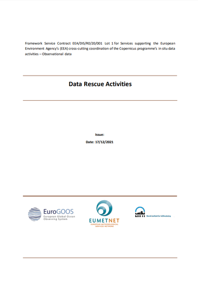 Overview of Data Rescue activities