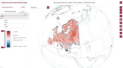 Copernicus Interactive Climate Atlas provides access to observations and model data